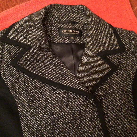 🔥🔥Kristen Blake Classic Belted Tweed Coat - Picture 5 of 7